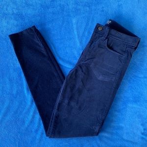Navy Skinny Velvet Pants - Size 26